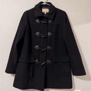 Banana Republic Women's Wool Blend Duffle Coat Toggle Closures Black Size M EUC